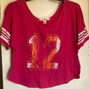 Pink Derek Heart crop top